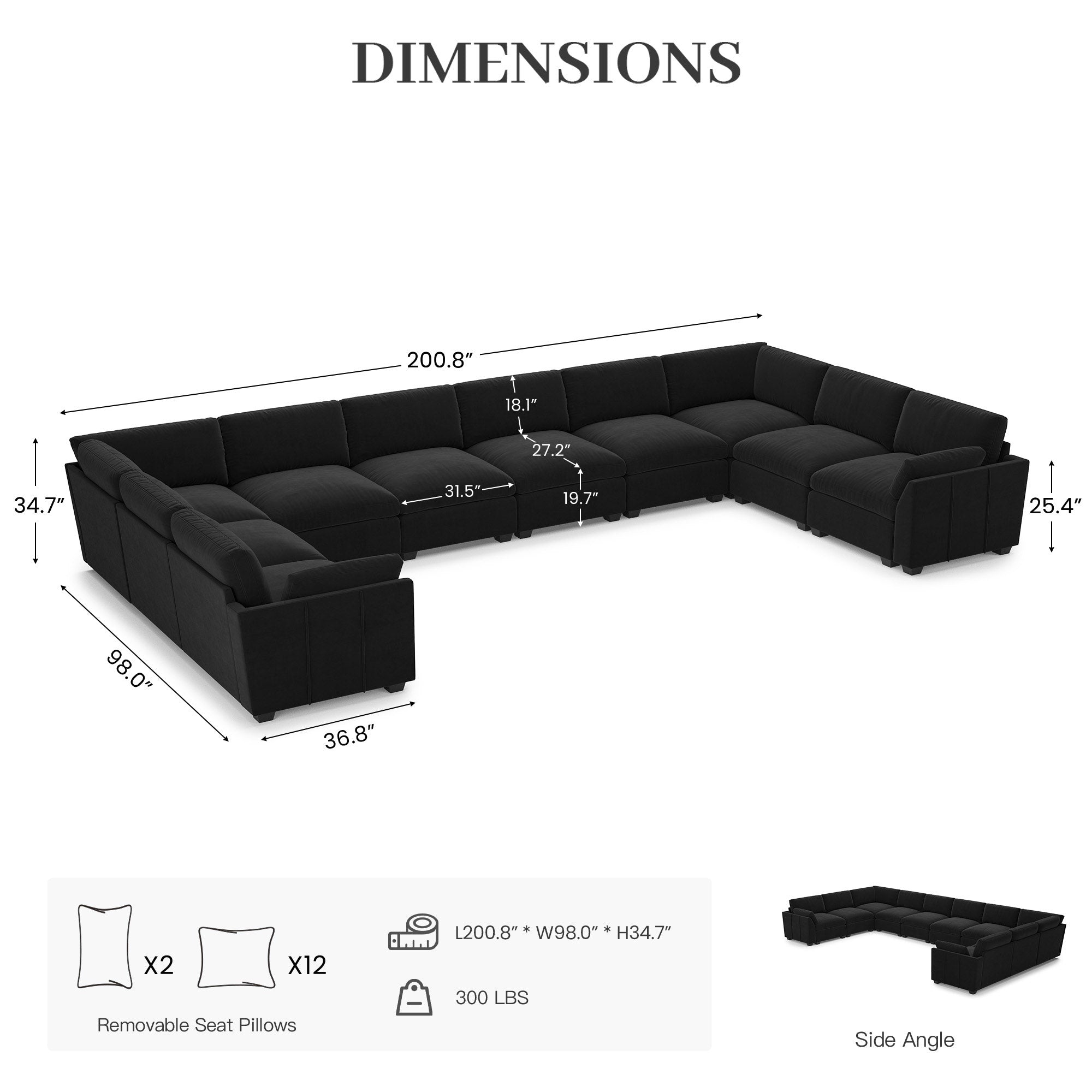 Uteeran Oversized Cloud 10 Seats Sofa