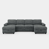 Silver-Grey-/-Chenille-6-Seat-U-Shaped-Pullout-Sectional
