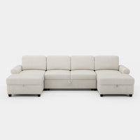 Misty-White-/-Chenille-6-Seat-U-Shaped-Pullout-Sectional