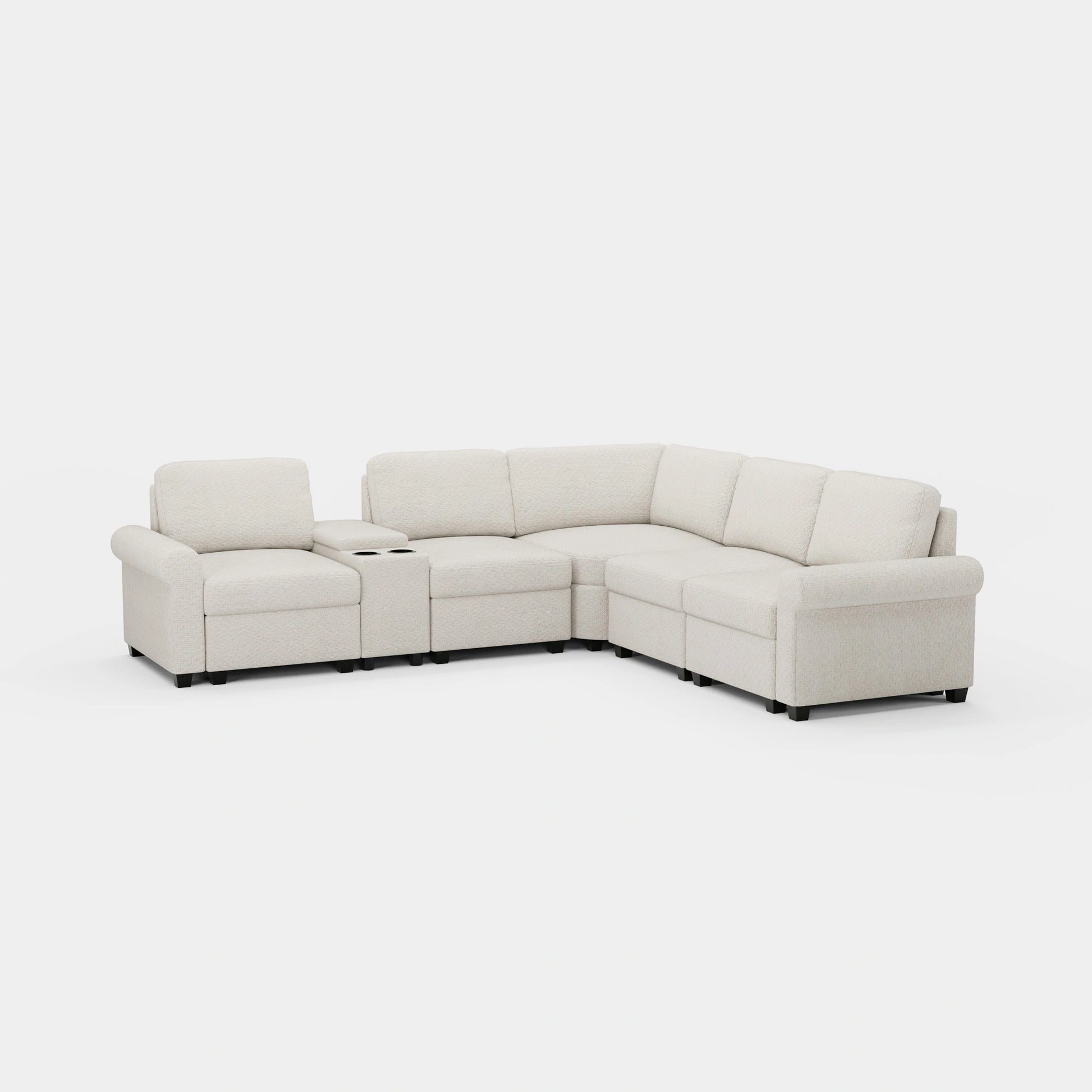 Misty-White-/-Chenille-5-Seats-Corner-Sectional-with-Console
