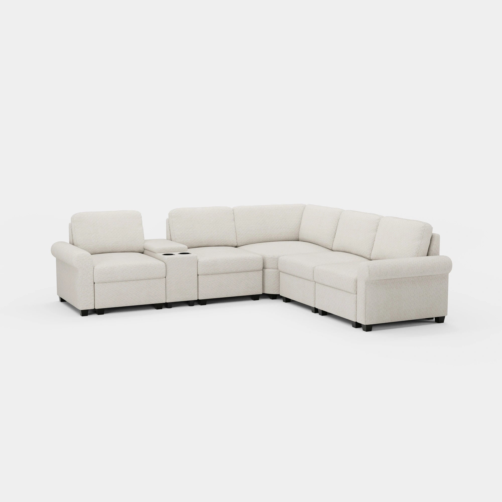 Misty-White-/-Chenille-5-Seats-Corner-Sectional-with-Console