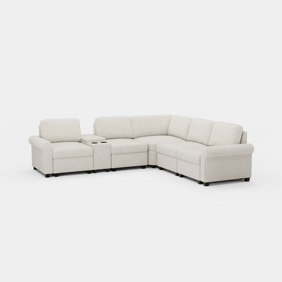 Misty-White-/-Chenille-5-Seat-L-Shaped-Sectional-with-Console