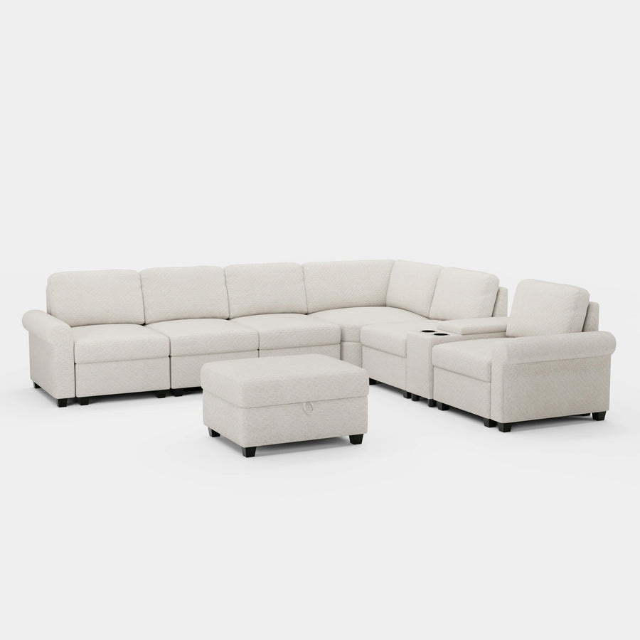 Misty-White-/-Chenille-7-Seat-L-Shaped-Sectional-with-Console