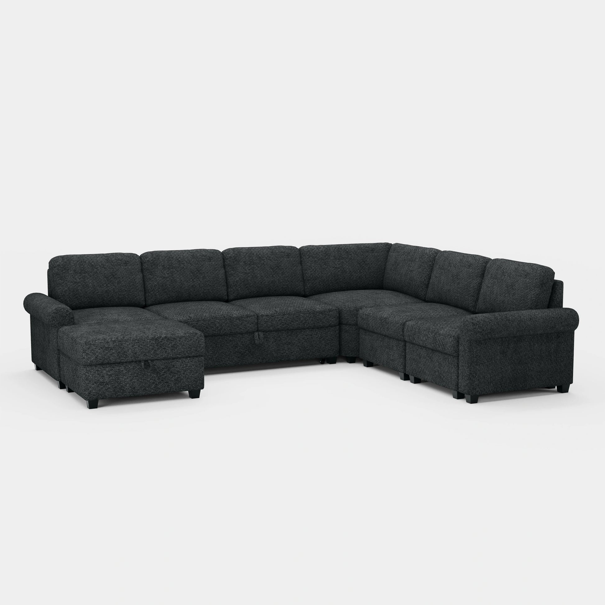 Graphite-Grey-/-Chenille-6-Seats-Pullout-Sectional