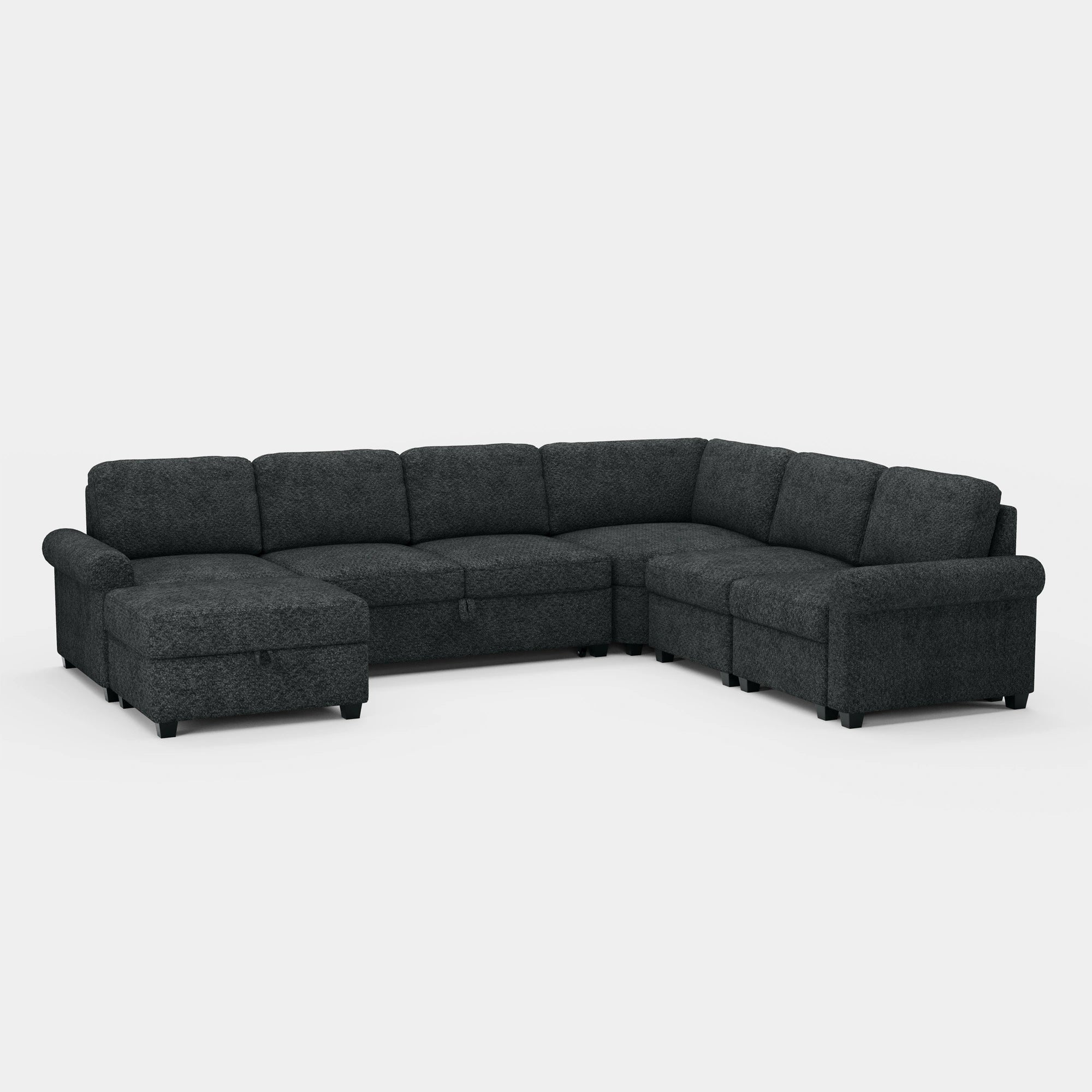 Graphite-Grey-/-Chenille-6-Seats-Pullout-Sectional