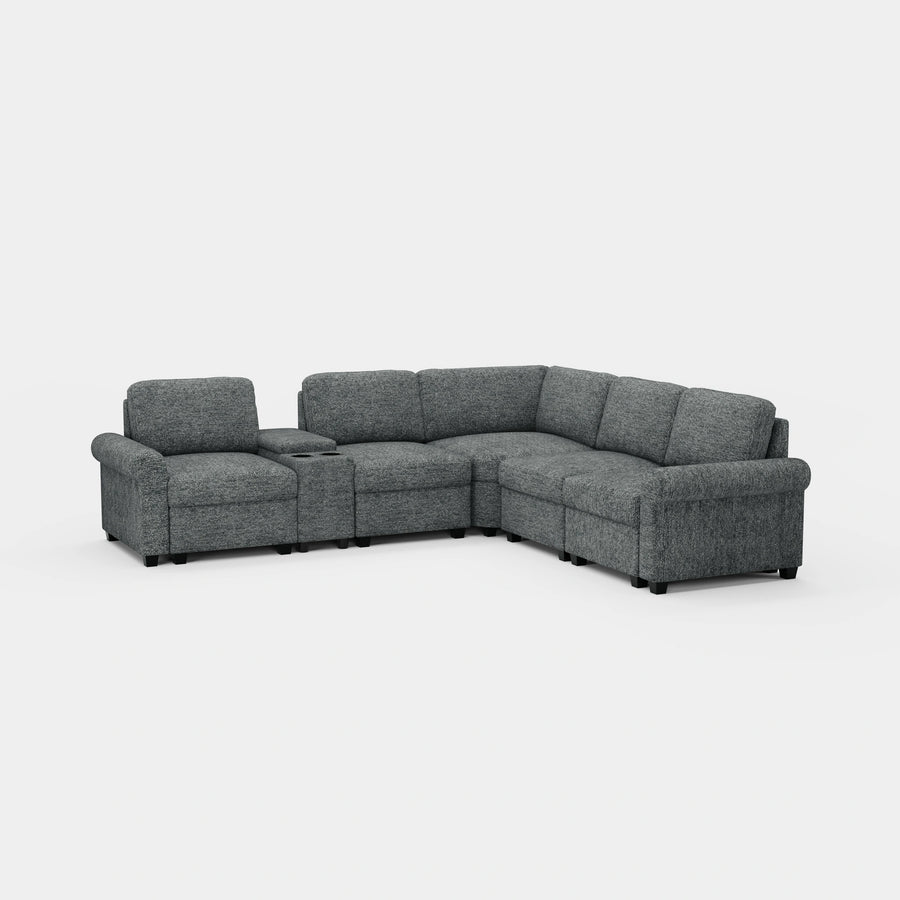 Silver-Grey-/-Chenille-5-Seat-L-Shaped-Sectional-with-Console