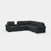 Graphite-Grey-/-Chenille-5-Seat-L-Shaped-Sectional-with-Console