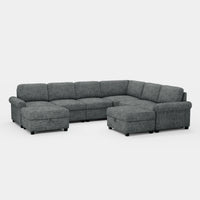 Silver-Grey-/-Chenille-8-Seat-U-Shaped-Sectional