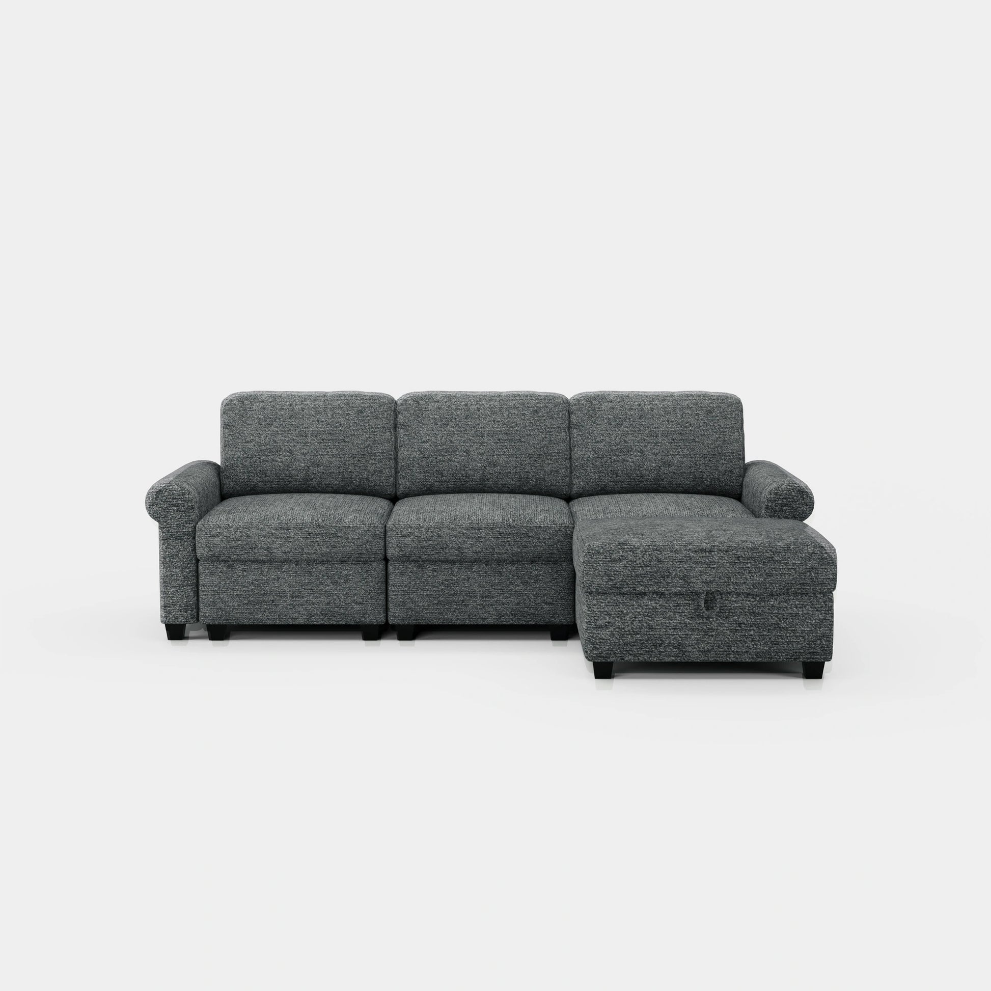 Silver-Grey-/-Chenille-3-Seats-L-Shaped-Sectional