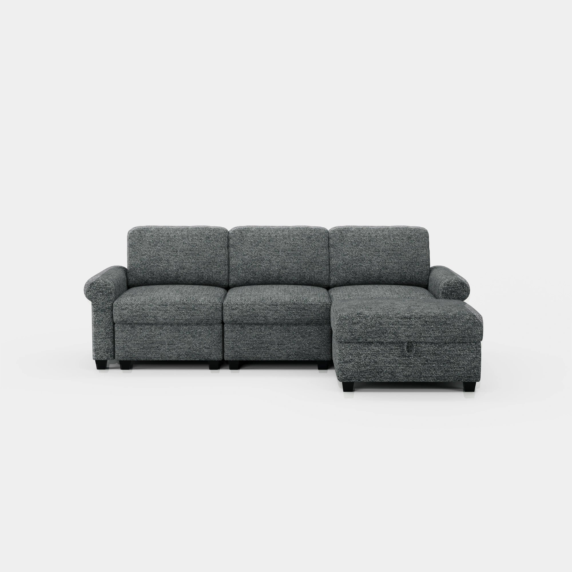 Silver-Grey-/-Chenille-3-Seats-L-Shaped-Sectional
