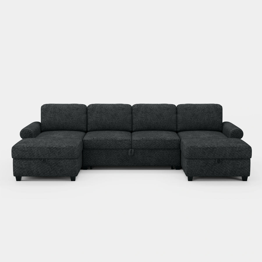 Graphite-Grey-/-Chenille-6-Seat-U-Shaped-Pullout-Sectional