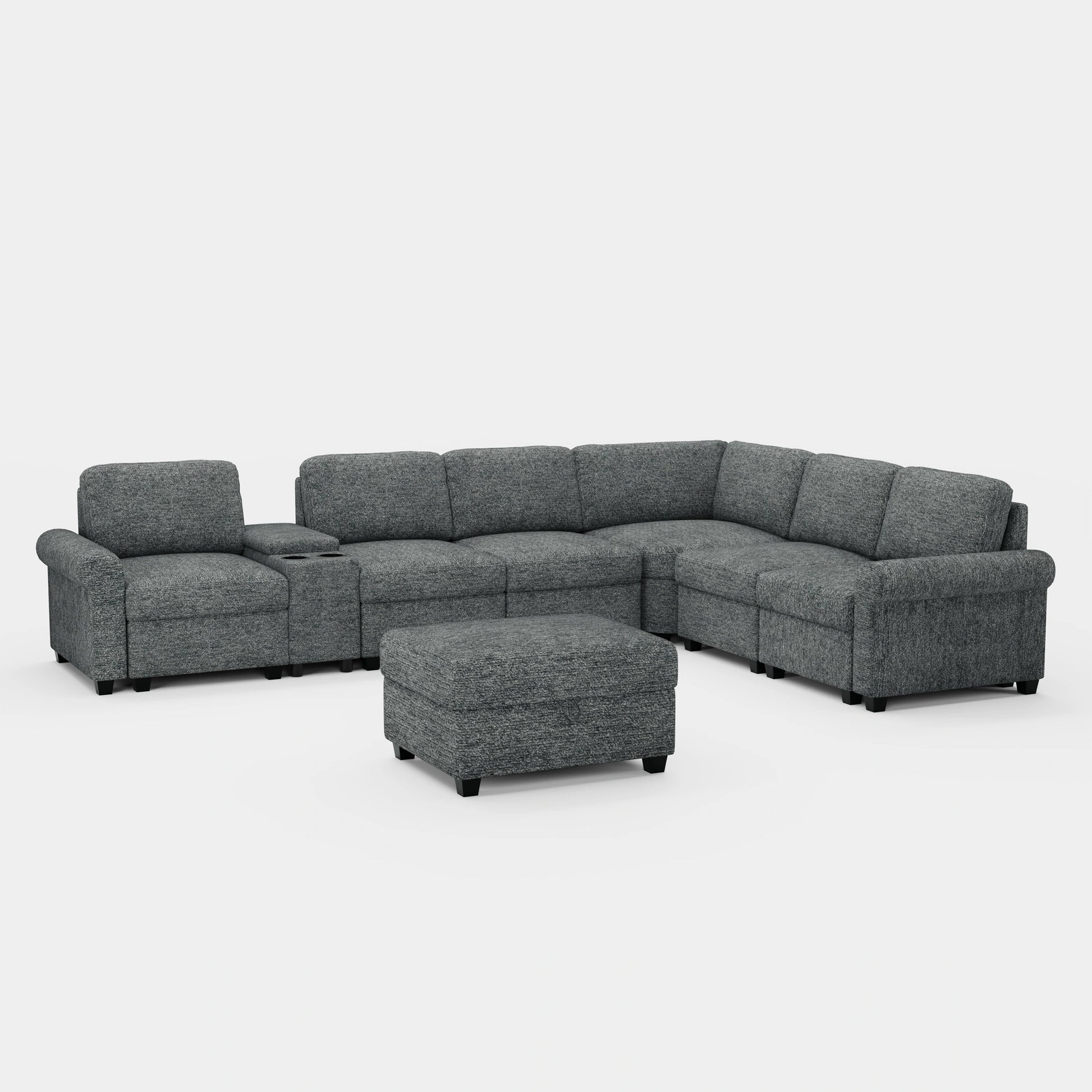 Silver-Grey-/-Chenille-7-Seats-Sectional-with-Console
