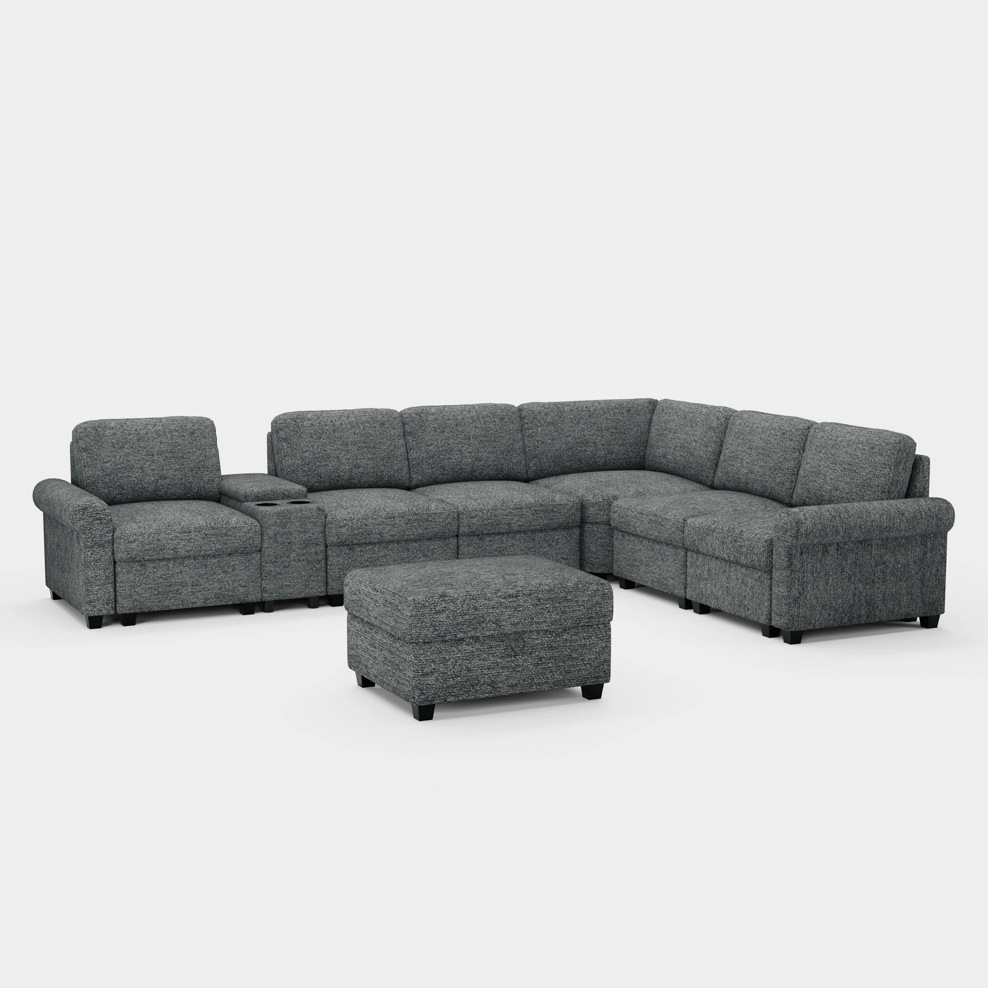 Silver-Grey-/-Chenille-7-Seats-Sectional-with-Console