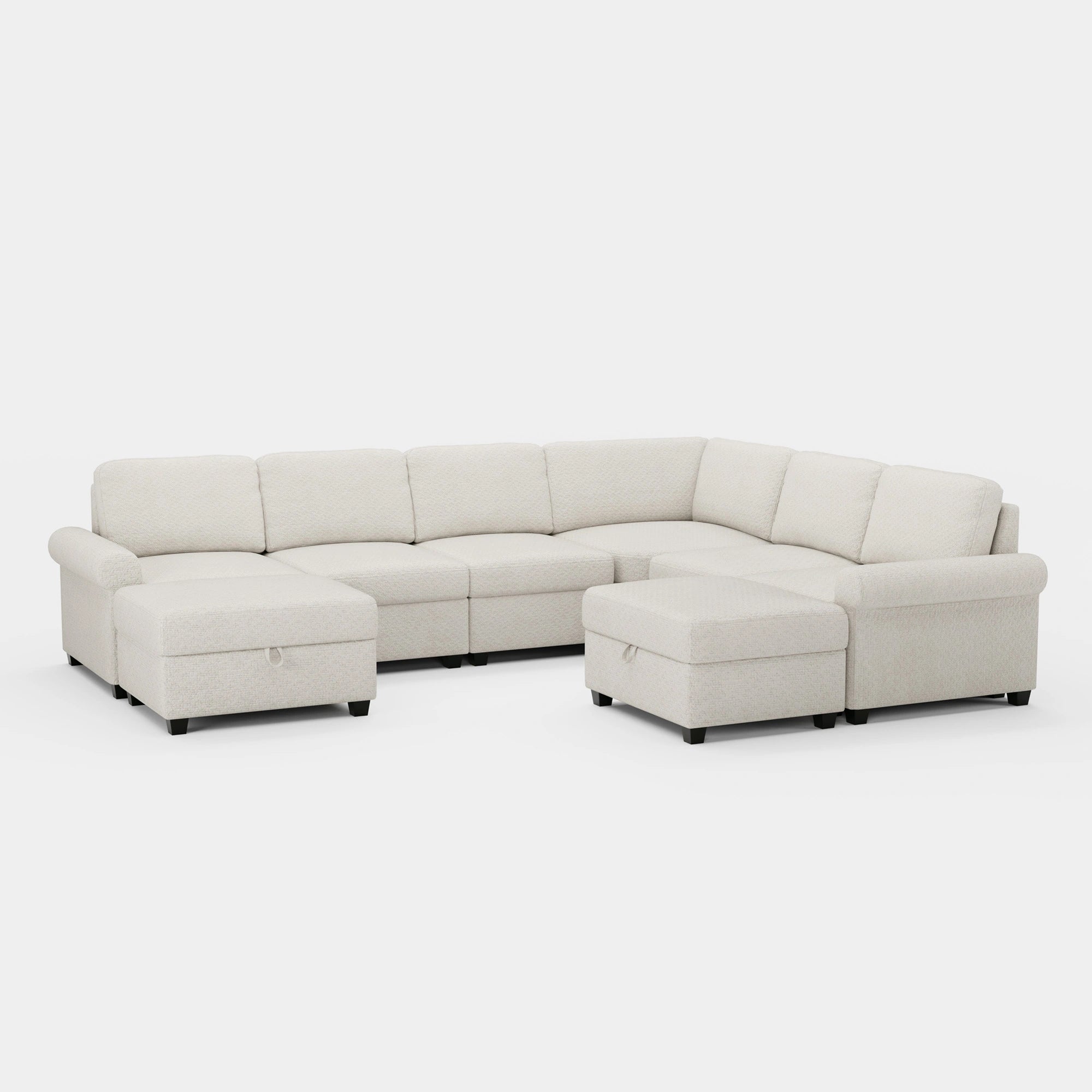 Misty-White-/-Chenille-6-Seats-Sectional-with-2-Ottomans