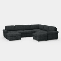 Graphite-Grey-/-Chenille-8-Seat-U-Shaped-Sectional