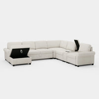 Misty-White-/-Chenille-7-Seat-U-Shaped-Pullout-Sectional-with-Console