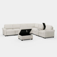 Misty-White-/-Chenille-7-Seat-L-Shaped-Sectional-with-Console