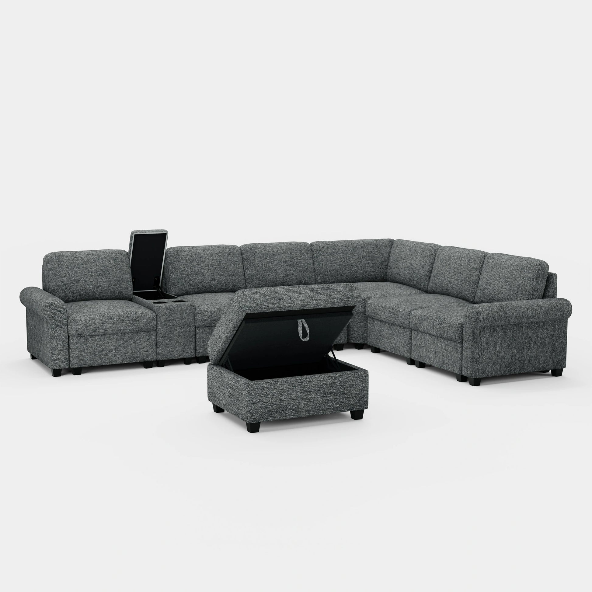 Silver-Grey-/-Chenille-7-Seats-Sectional-with-Console