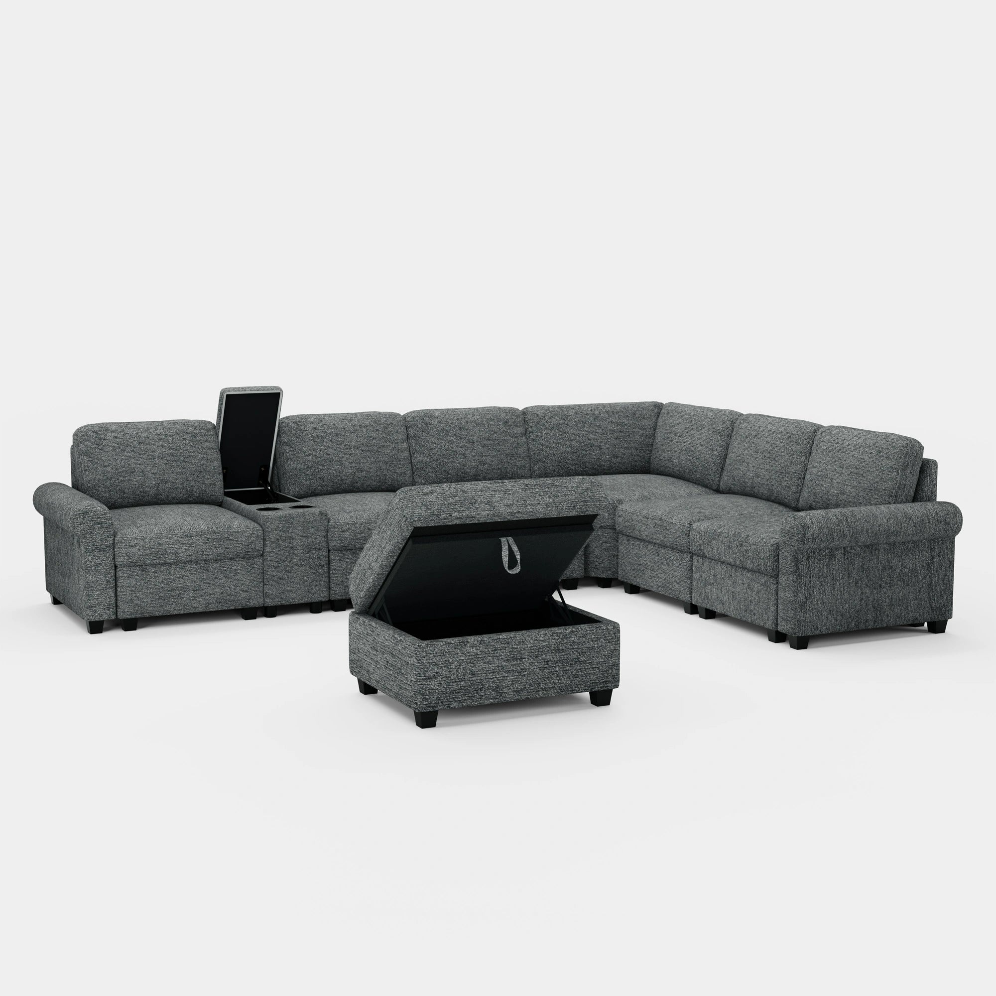 Silver-Grey-/-Chenille-7-Seats-Sectional-with-Console