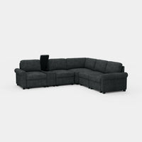 Graphite-Grey-/-Chenille-5-Seat-L-Shaped-Sectional-with-Console
