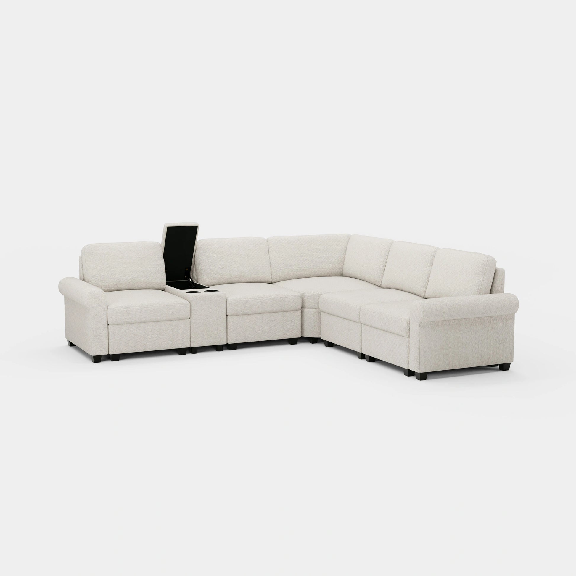 Misty-White-/-Chenille-5-Seats-Corner-Sectional-with-Console