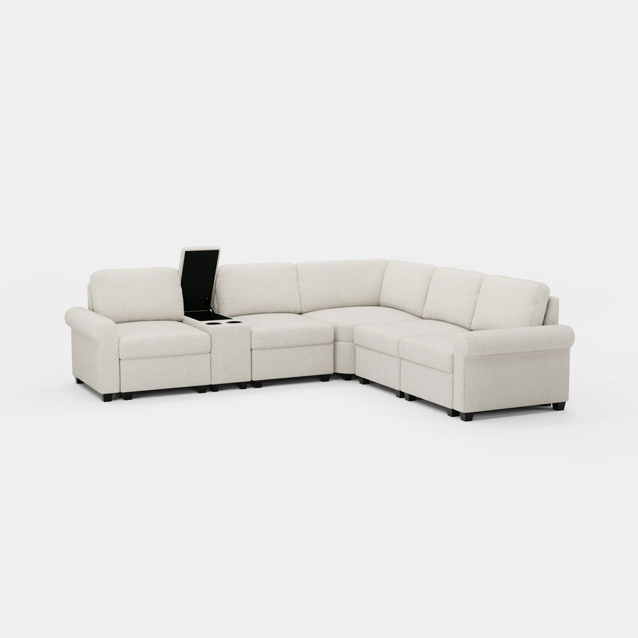 Misty-White-/-Chenille-5-Seat-L-Shaped-Sectional-with-Console