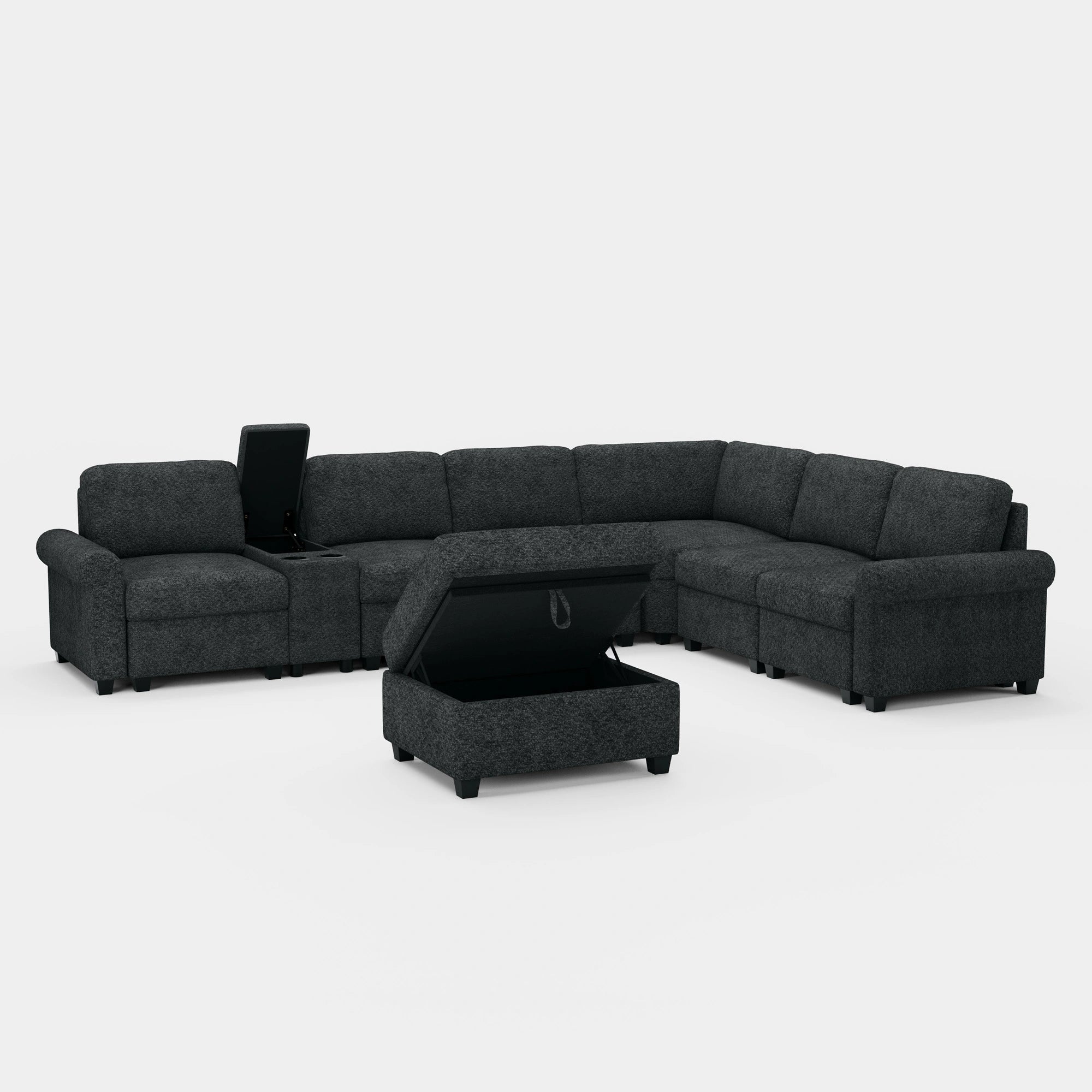 Graphite-Grey-/-Chenille-7-Seats-Sectional-with-Console