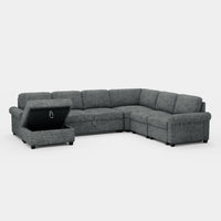 Silver-Grey-/-Chenille-7-Seat-U-Shaped-Pullout-Sectional