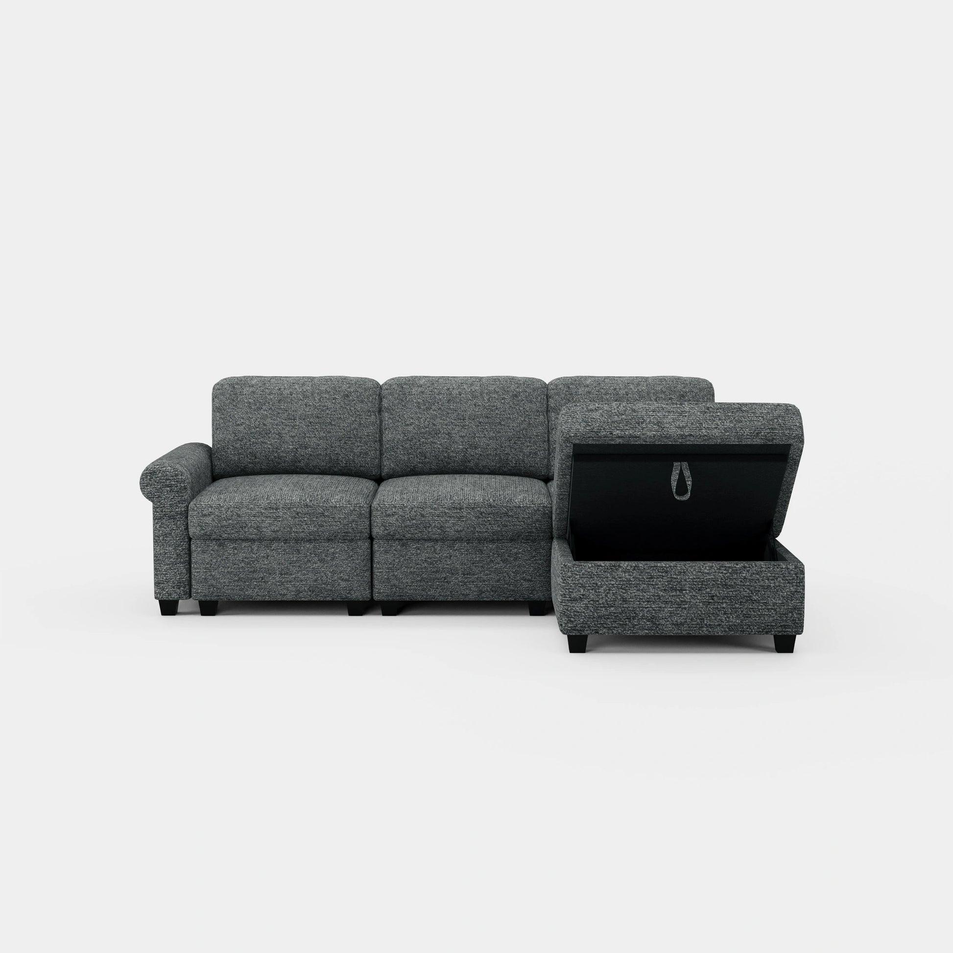 Silver-Grey-/-Chenille-3-Seats-L-Shaped-Sectional