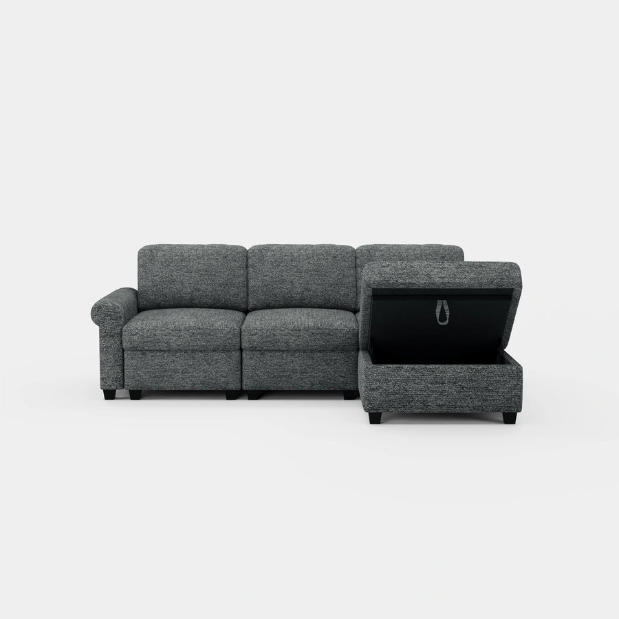 Silver-Grey-/-Chenille-4-Seat-L-Shaped-Sectional
