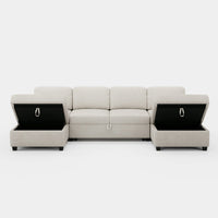 Misty-White-/-Chenille-6-Seat-U-Shaped-Pullout-Sectional
