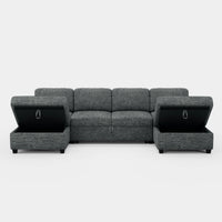 Silver-Grey-/-Chenille-6-Seat-U-Shaped-Pullout-Sectional