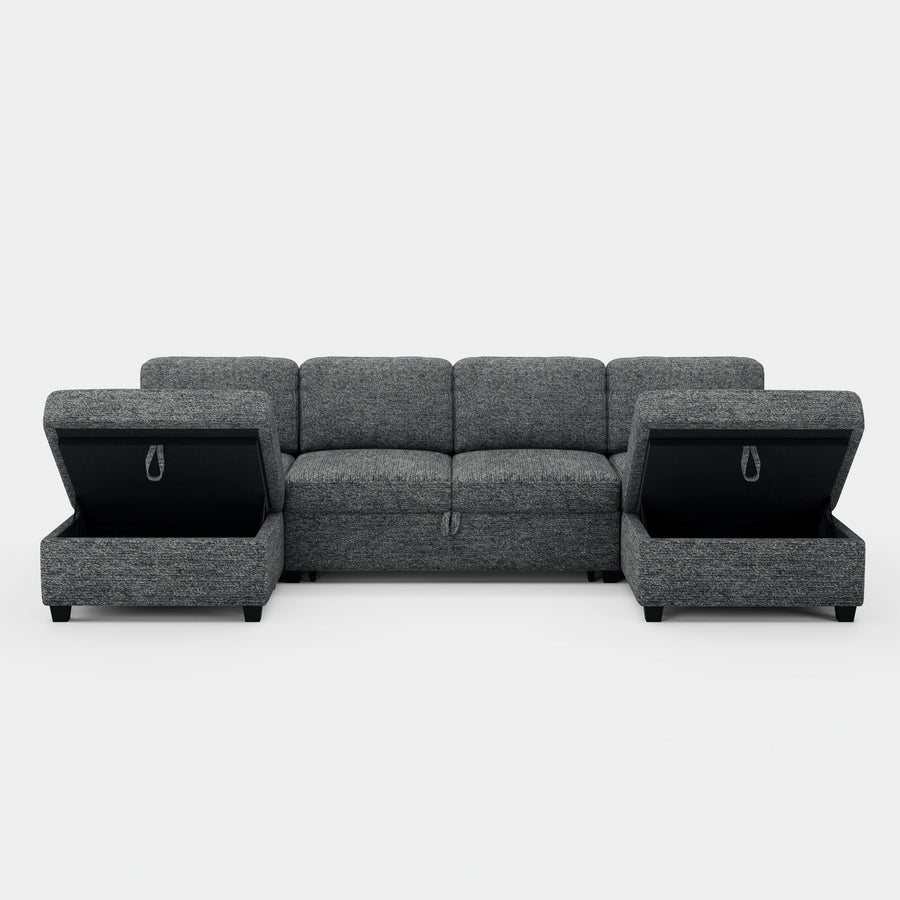 Silver-Grey-/-Chenille-6-Seat-U-Shaped-Pullout-Sectional