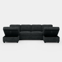Graphite-Grey-/-Chenille-6-Seat-U-Shaped-Pullout-Sectional