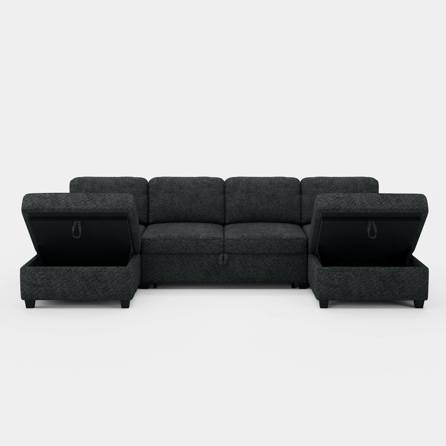 Graphite-Grey-/-Chenille-6-Seat-U-Shaped-Pullout-Sectional