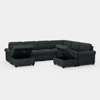Graphite-Grey-/-Chenille-8-Seat-U-Shaped-Sectional