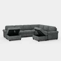Silver-Grey-/-Chenille-8-Seat-U-Shaped-Sectional