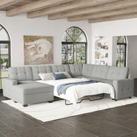 Cloud-Grey-/-Chenille-7-Seat-U-Shaped-Pullout-Sectional