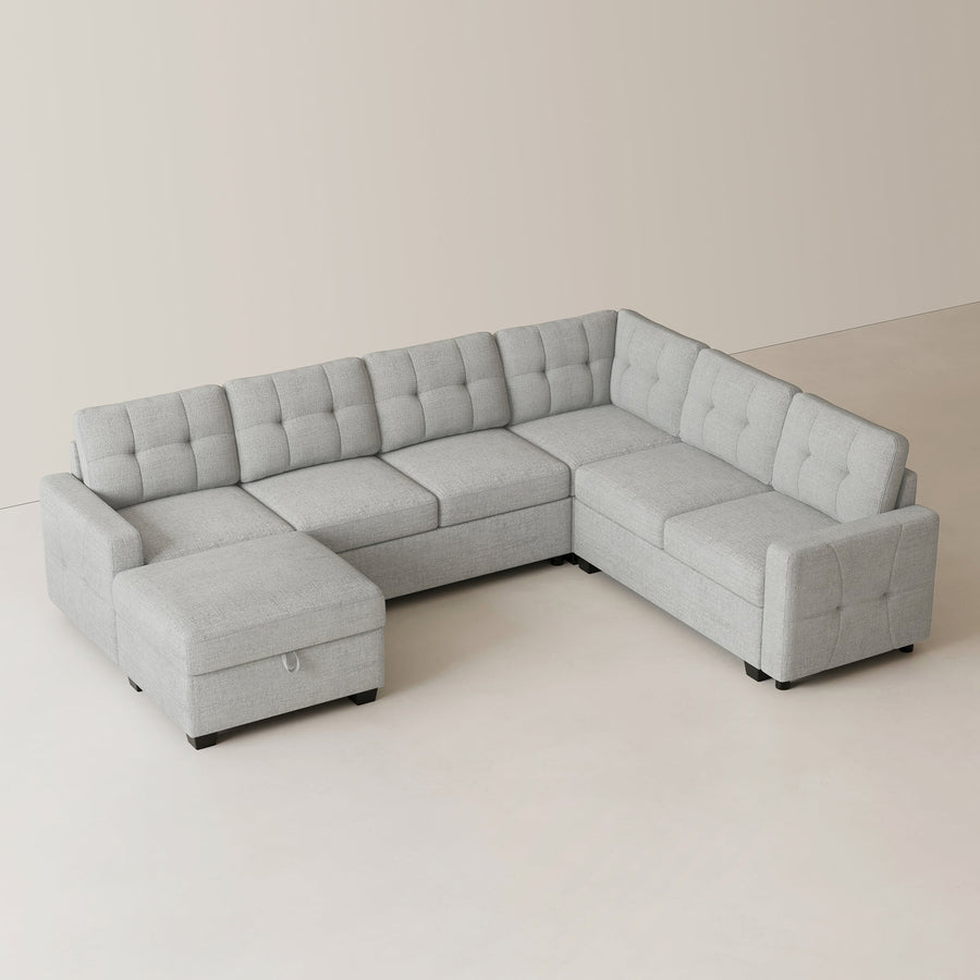 cloud-grey-/-chenille-6-Seats-Sectional-with-Ottoman
