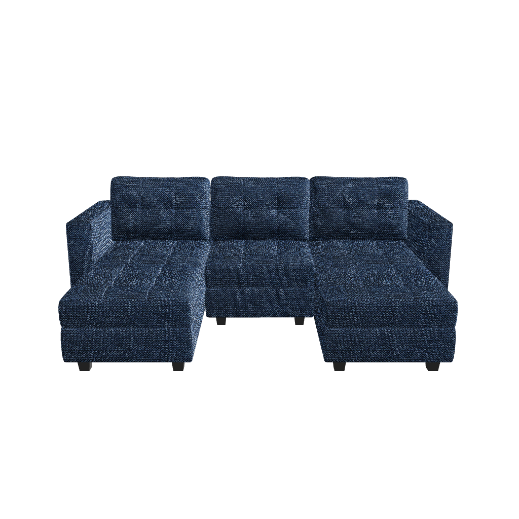 Belffin 5 Seats + 5 Sides Modular Weave Sofa with Storage Seat