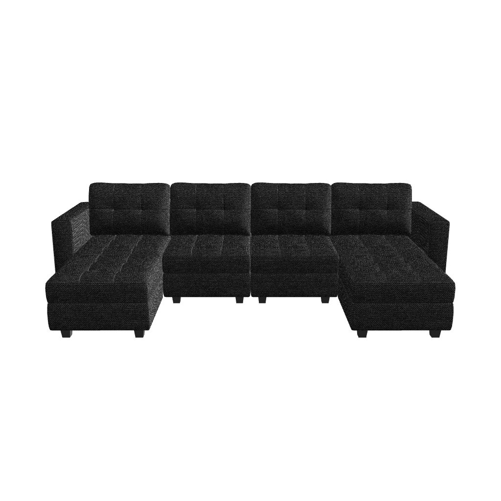 Belffin 6 Seats + 6 Sides Modular Weave Sofa with Storage Seat