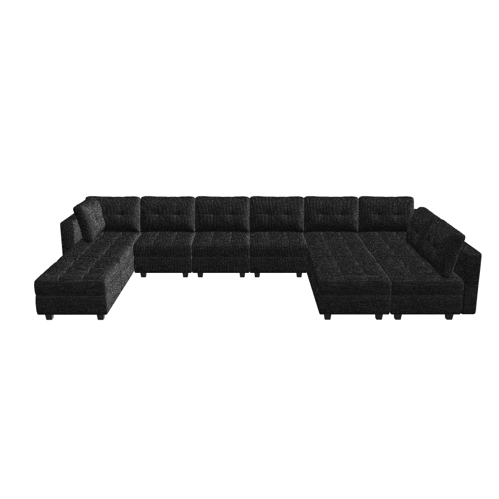 Belffin 12 Seats + 10 Sides Modular Weave Sofa with Storage Seat