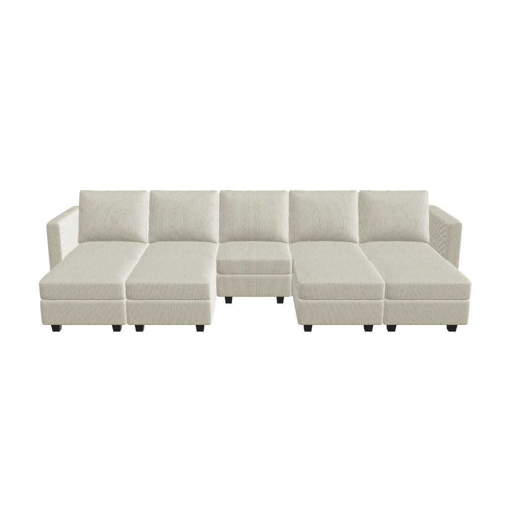 Belffin 9 Seats + 7 Sides Modular Corduroy Sofa with Storage Seat