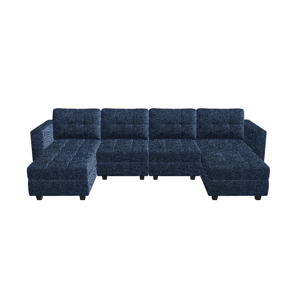 Belffin 6 Seats + 6 Sides Modular Weave Sofa with Storage Seat