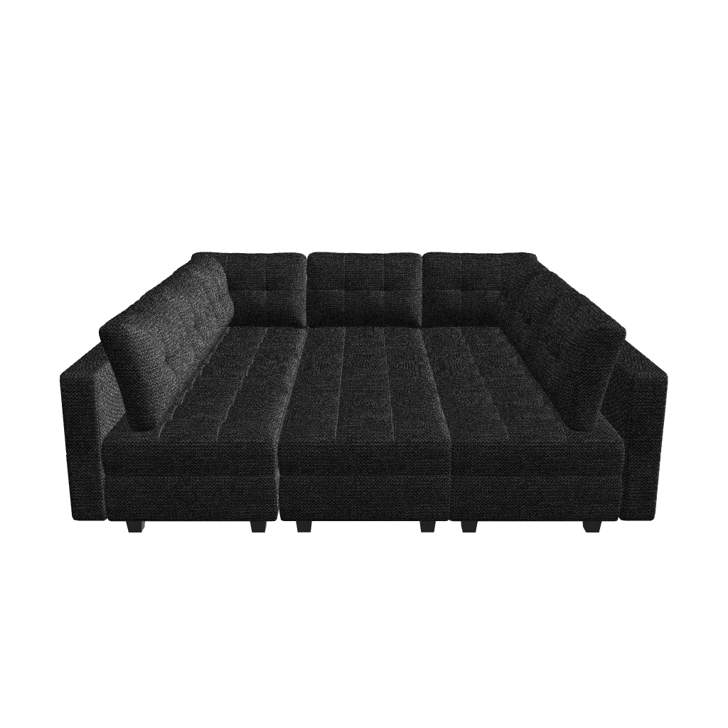 Belffin 9 Seats + 9 Sides Modular Weave Sofa with Storage Seat