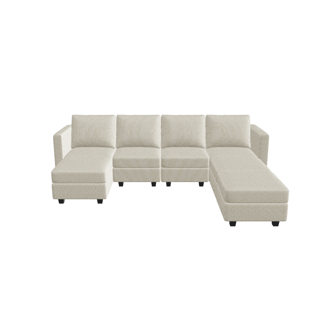 Belffin 7 Seats + 6 Sides Modular Corduroy Sofa with Storage Seat