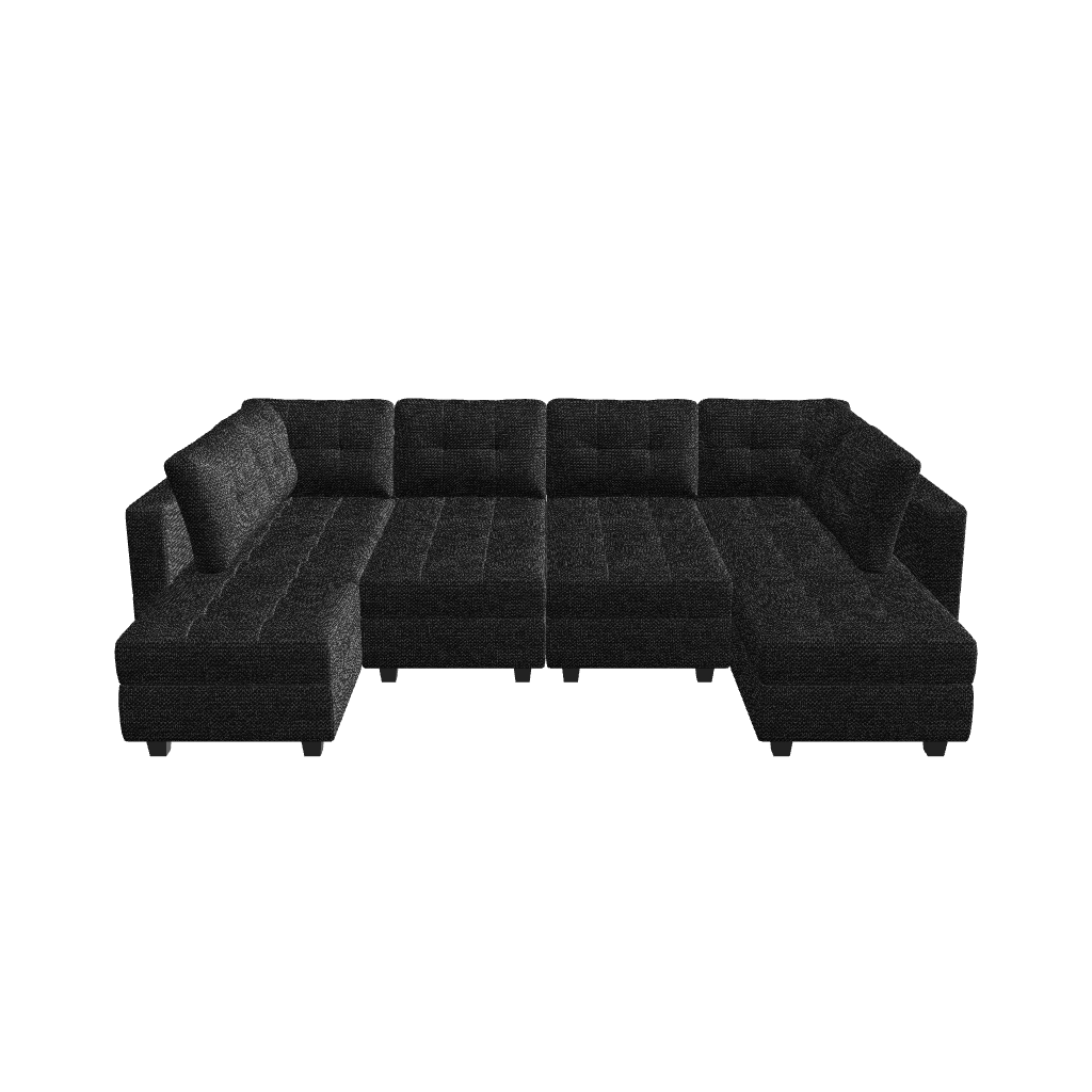 Belffin 12 Seats + 9 Sides Modular Weave Sofa with Storage Seat