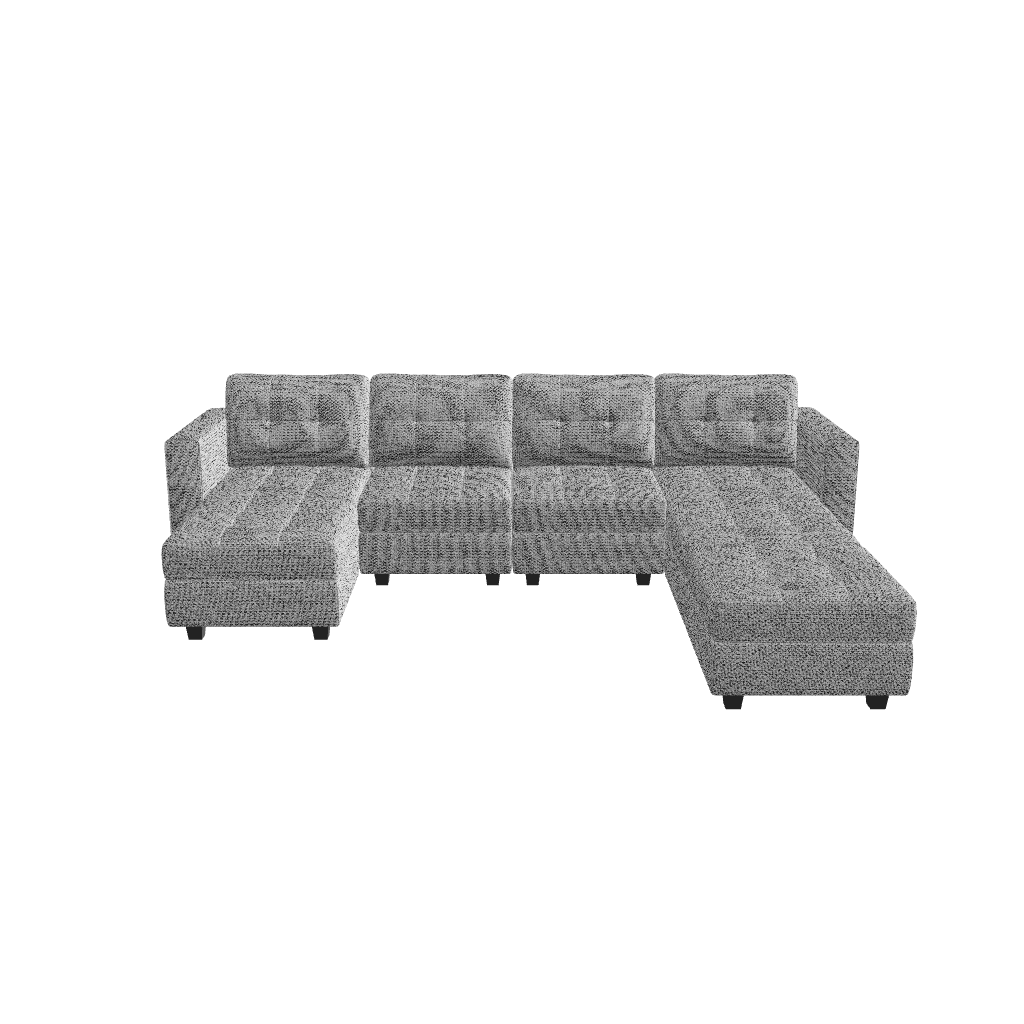 Belffin 7 Seats + 6 Sides Modular Weave Sofa with Storage Seat