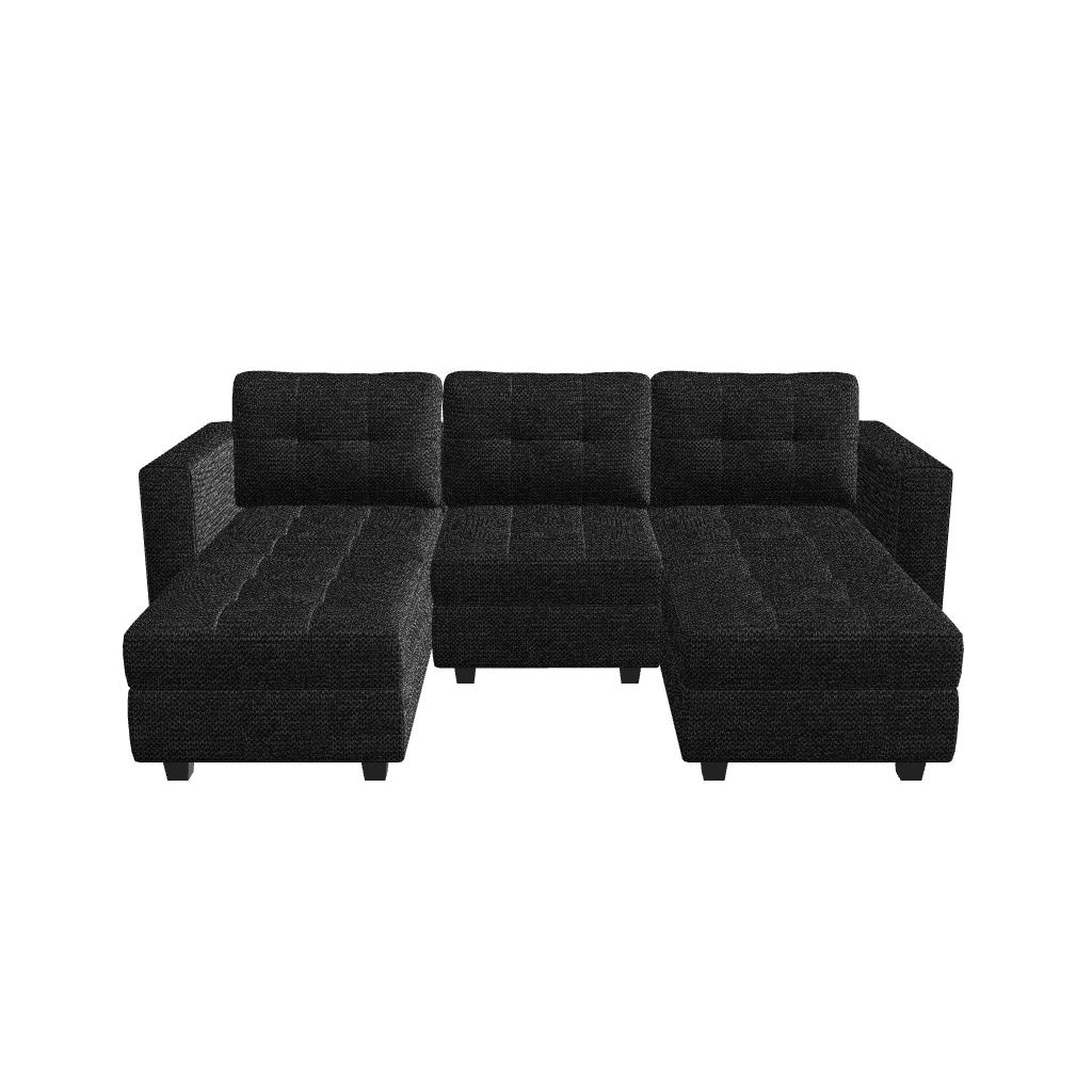 Belffin 5 Seats + 5 Sides Modular Weave Sofa with Storage Seat