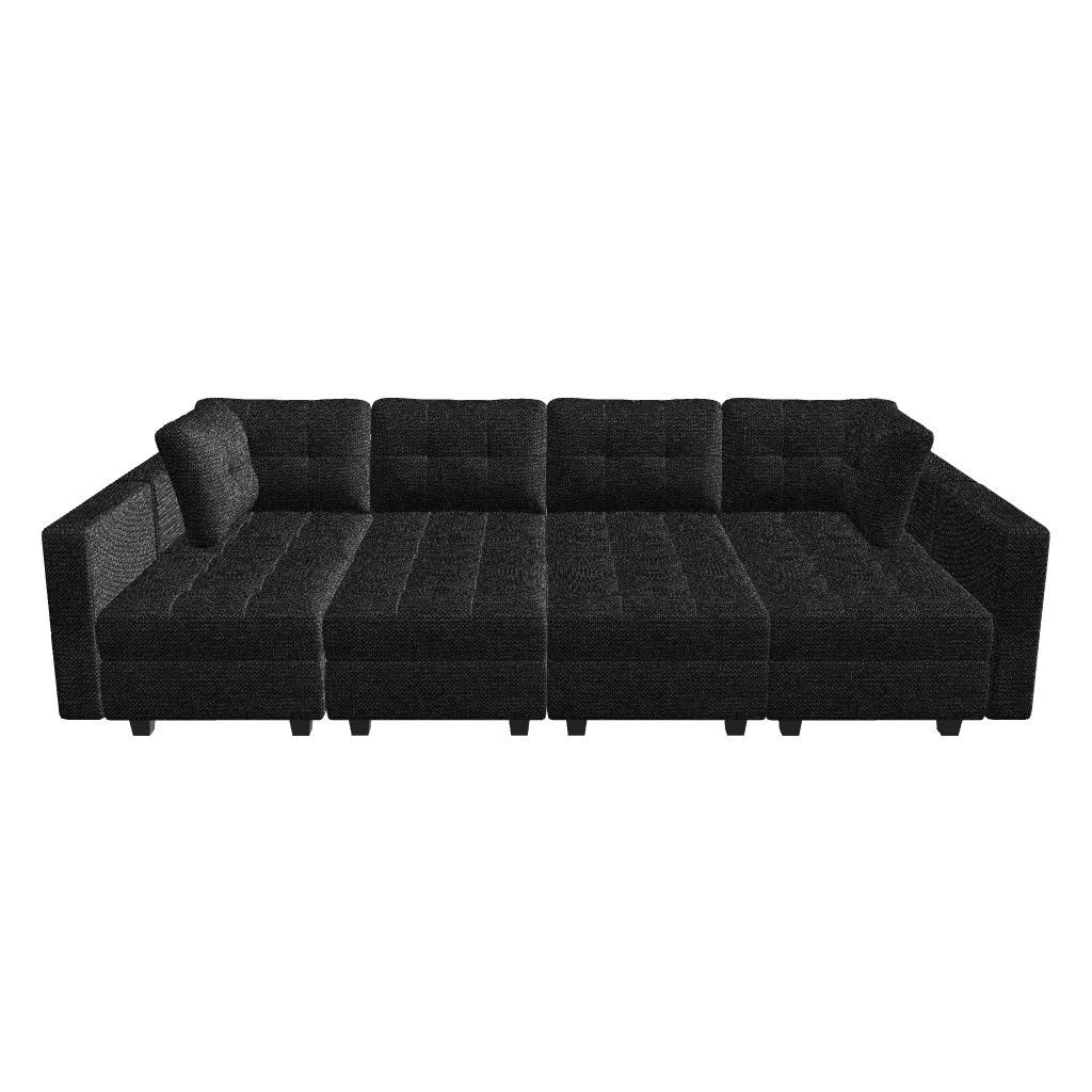 Belffin 8 Seats + 6 Sides Modular Weave Sleeper Sofa with Storage Seat